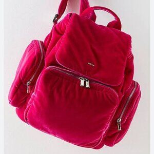 FREE PEOPLE x‎ Caraa Velvet Hot Pink Cirrus Backpack NEW WITH TAG